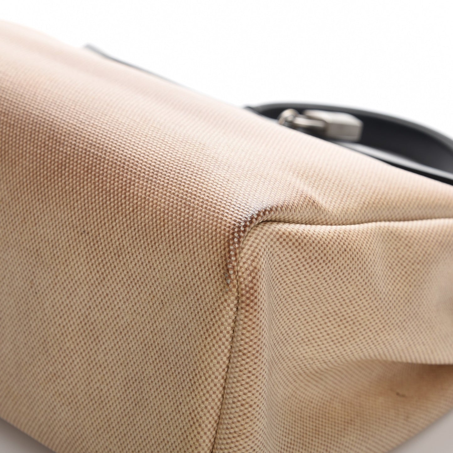 Toile Vache Calfskin Herbag 30 PM Bag Natural Black