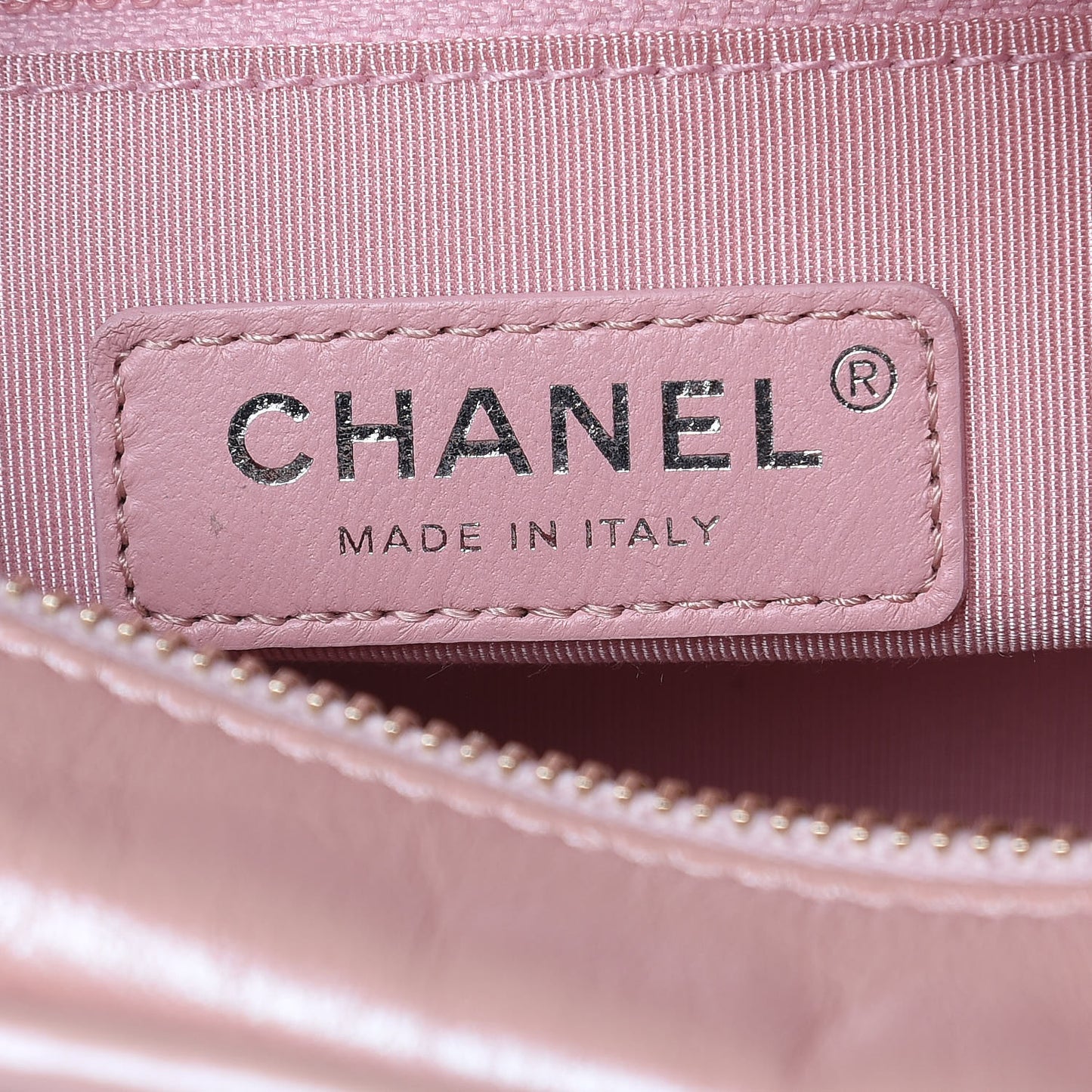 Iridescent Aged Calfskin Quilted Small Gabrielle Hobo Light Pink
