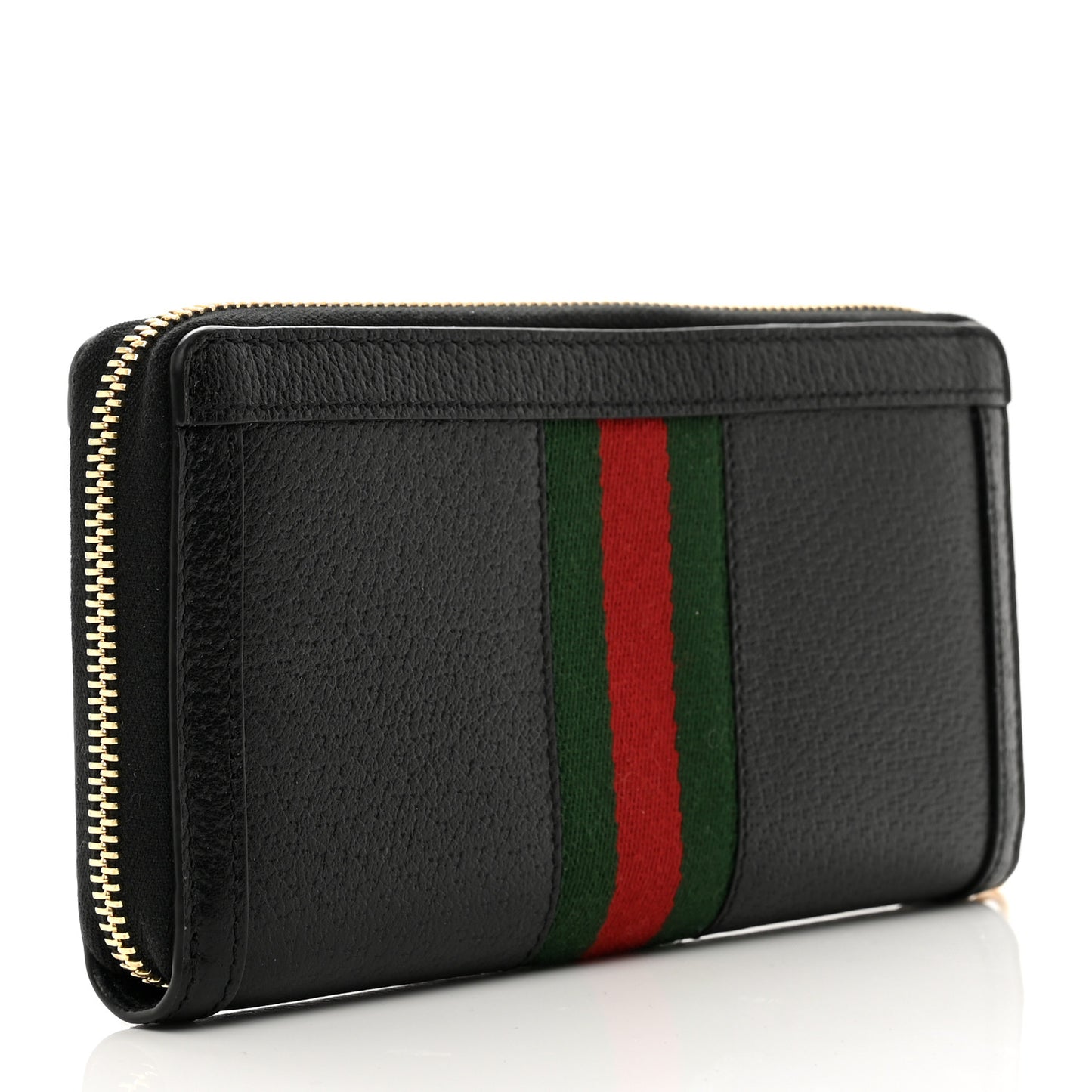 Calfskin Web Ophidia Zip Around Wallet Black