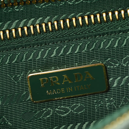 Prada Glossy Calfskin Triangle Medium Bonnie Shoulder Bag Salvia 6 of 9