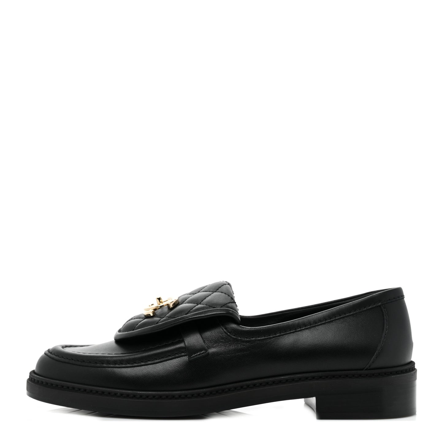 Lambskin Quilted CC Turnlock Loafers 38 Black