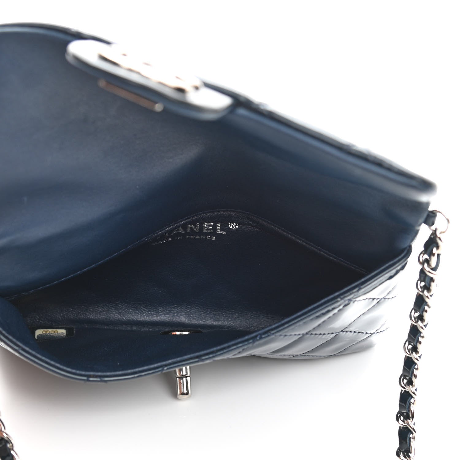Chanel Patent Calfskin Mini Flap Crossbody Blue 5 of 12