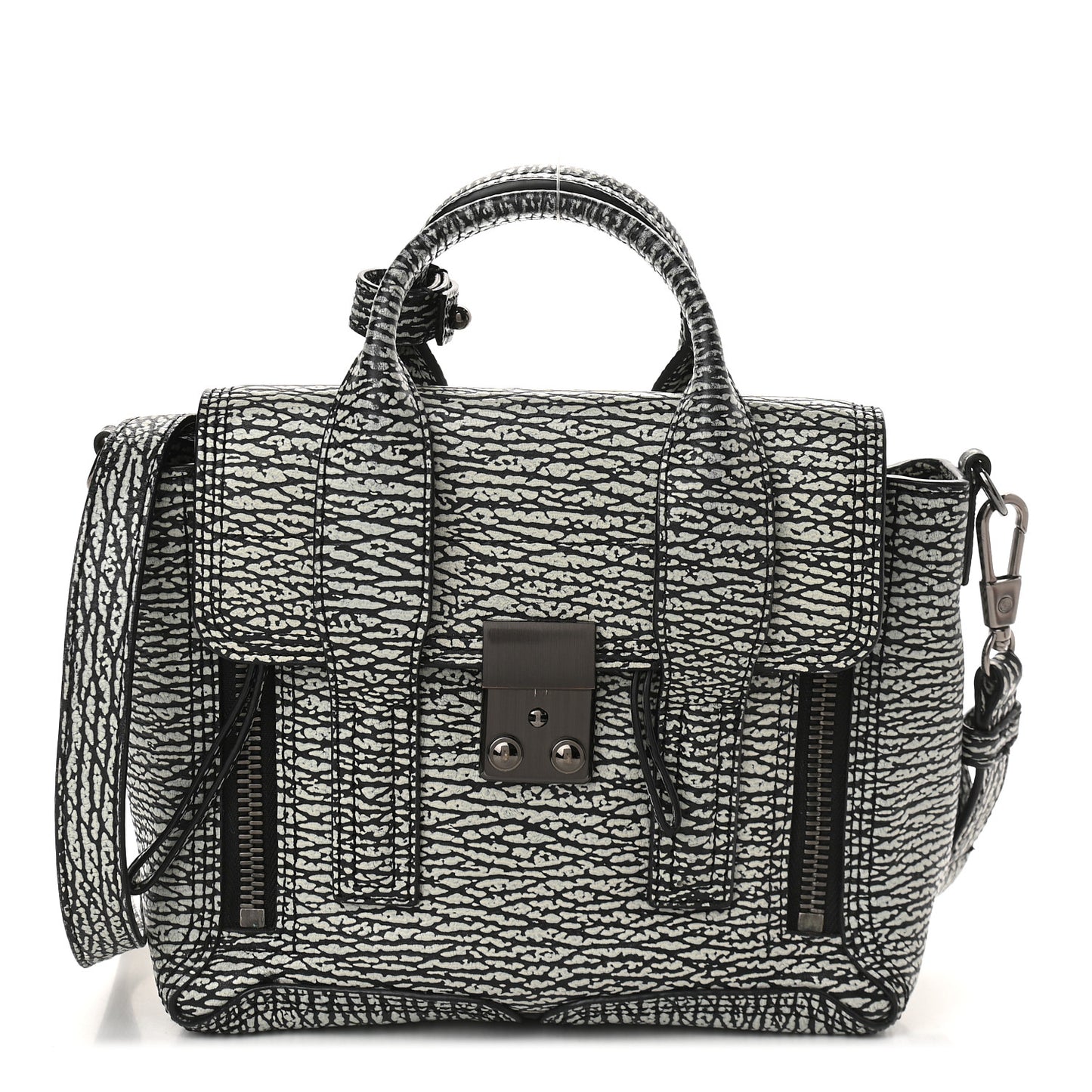 Textured Calfskin Mini Pashli Satchel Black Mauve