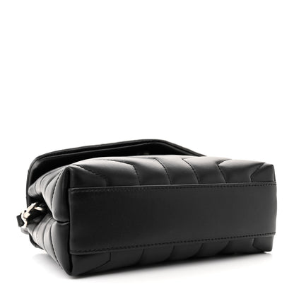 Saint Laurent Calfskin Y Quilted Monogram Toy Loulou Crossbody Bag Black 4 of 12