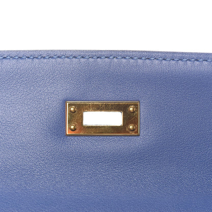 Hermes Swift Kelly Pochette Clutch Bleu Brighton 14 of 31