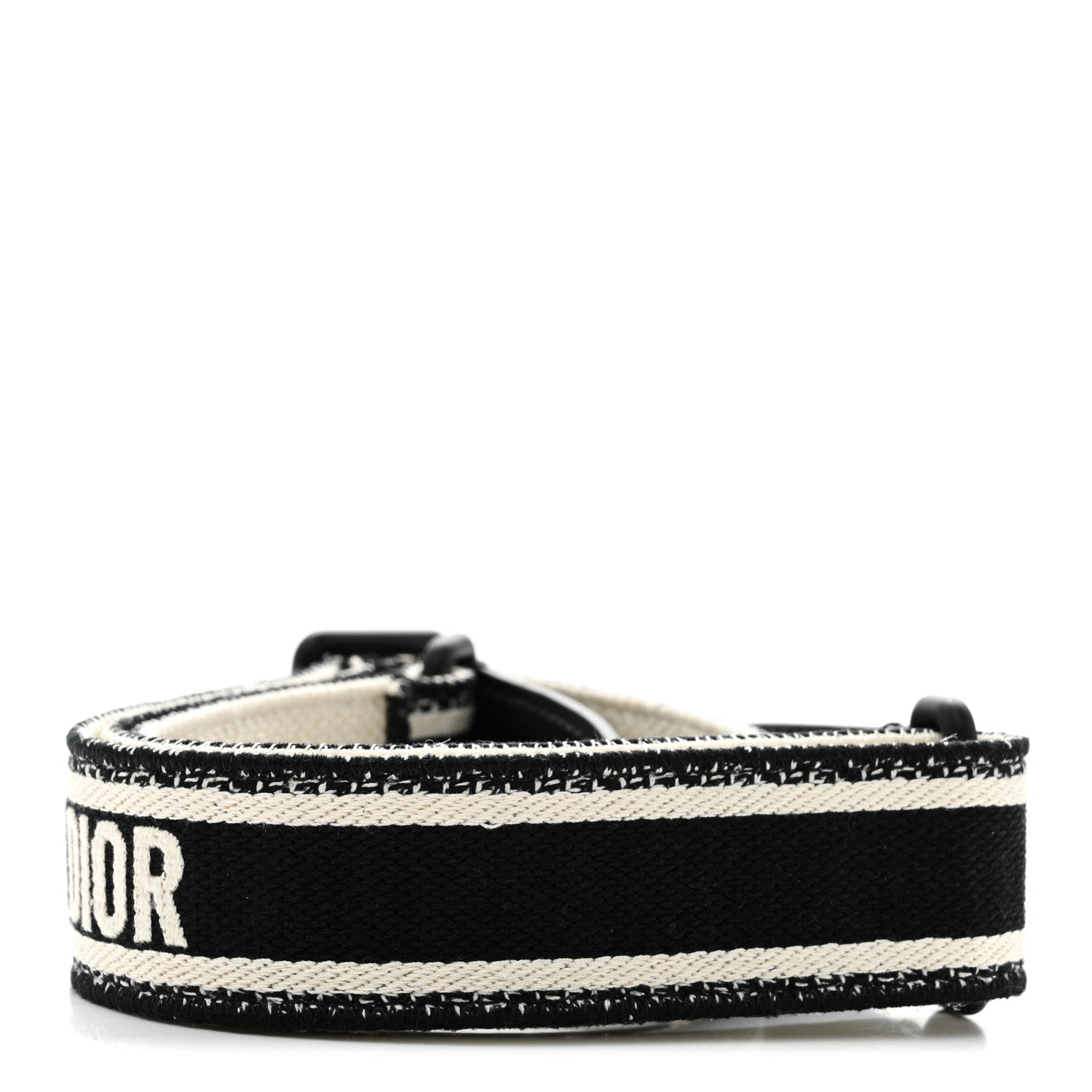 Christian Dior Canvas Embroidered Shoulder Strap Black Ultramatte 2 of 4