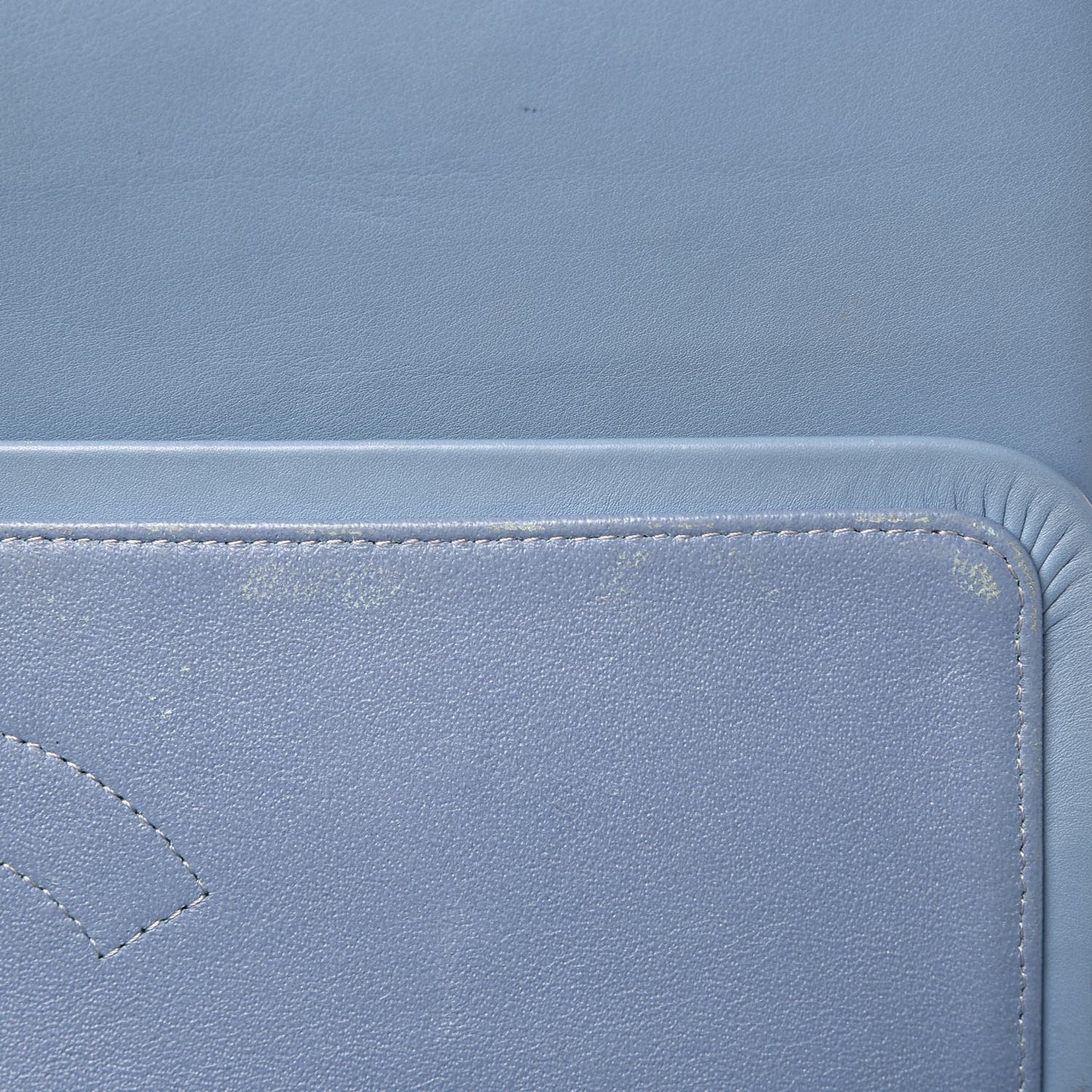 Patent Quilted Maxi Double Flap Light Blue
