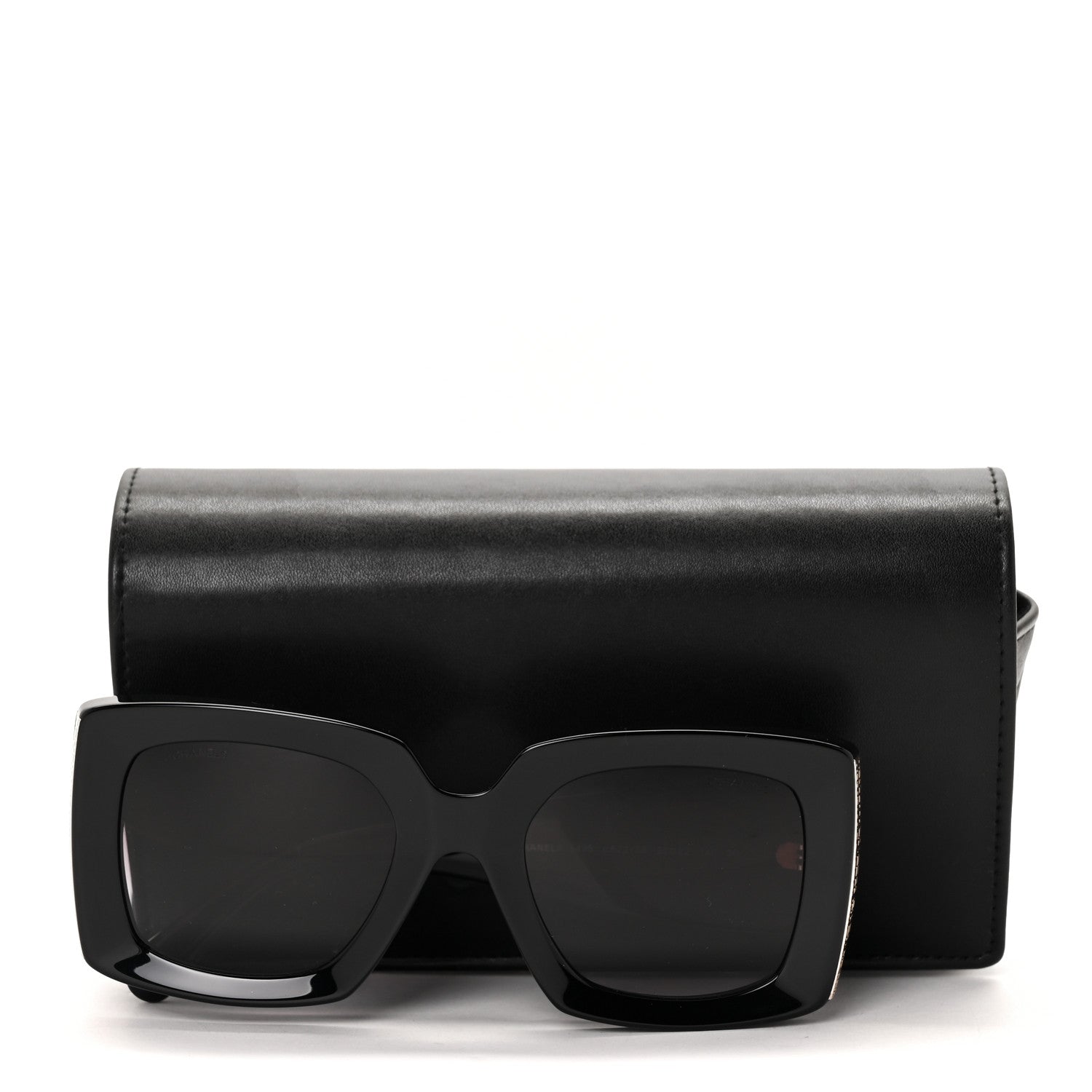 Chanel Acetate Rectangle Sunglasses 5435 Black 7 of 7