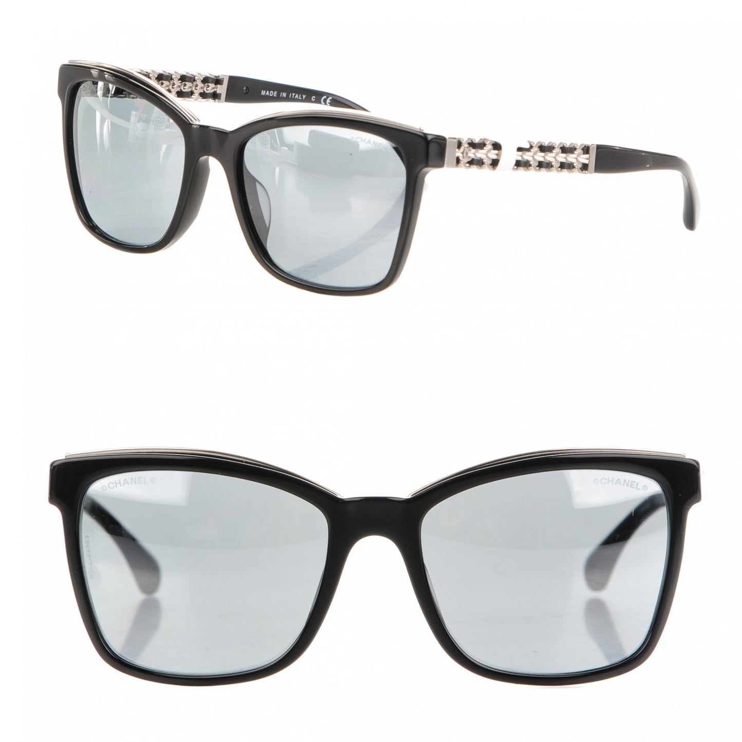 Square Chain Sunglasses 5360-Q-A Black