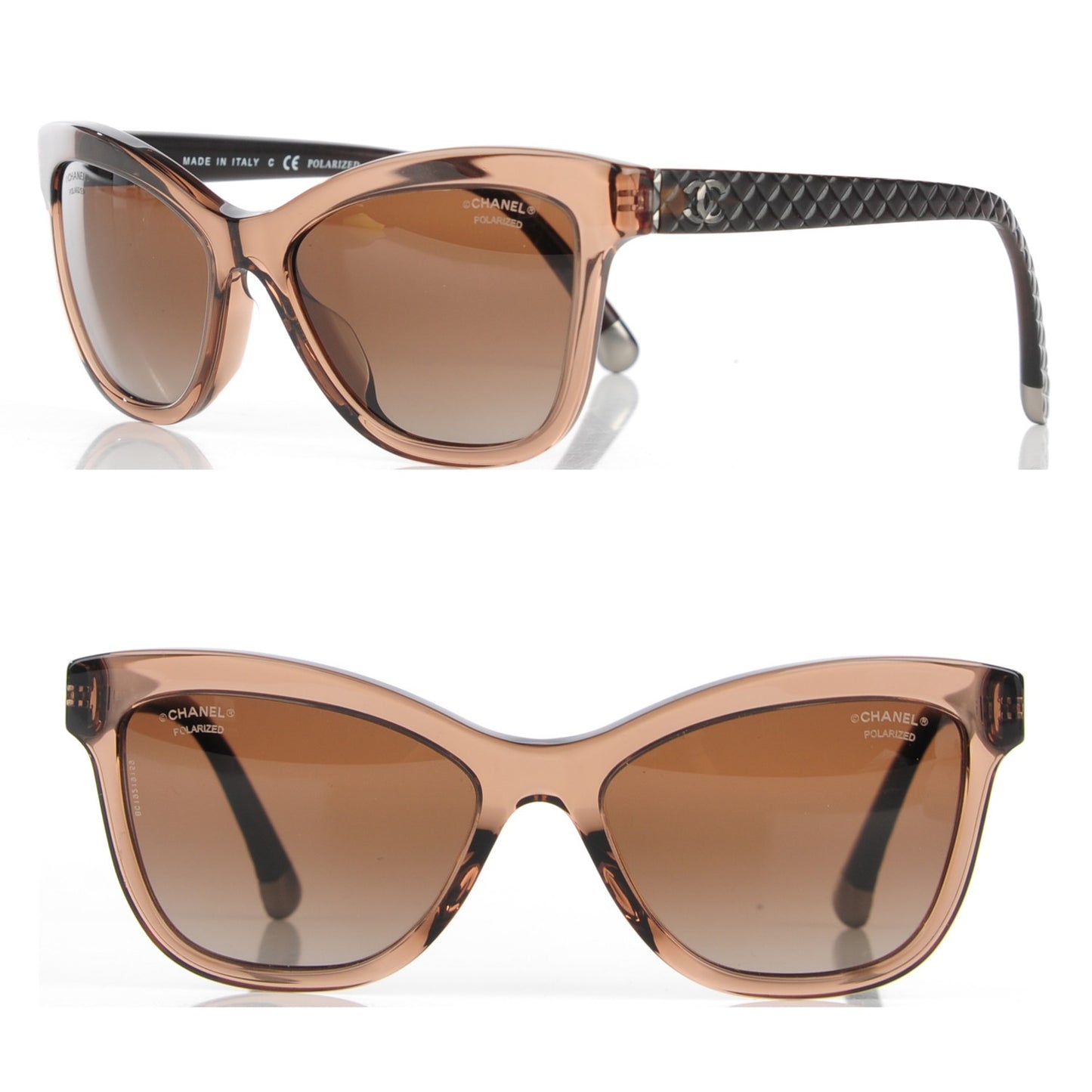 Polarized CC Cat Eye Sunglasses 5330-A Brown