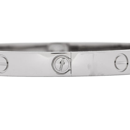 Cartier 18K White Gold LOVE Bracelet 18 5 of 9