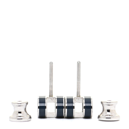 Hermes Palladium Lacquered Mini Pop H Earrings Bleu Fonce 3 of 7