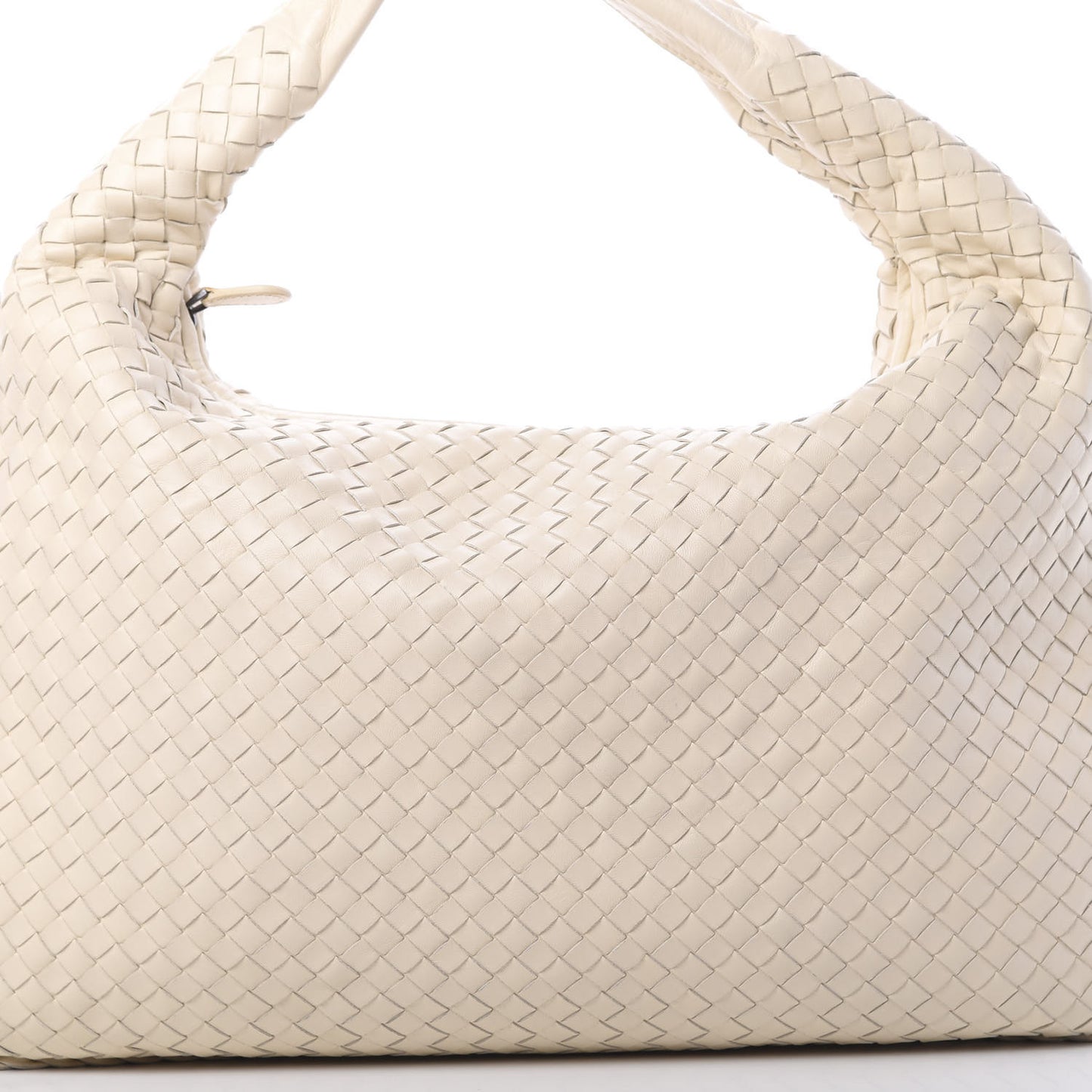 Nappa Intrecciato Large Veneta Hobo Cream