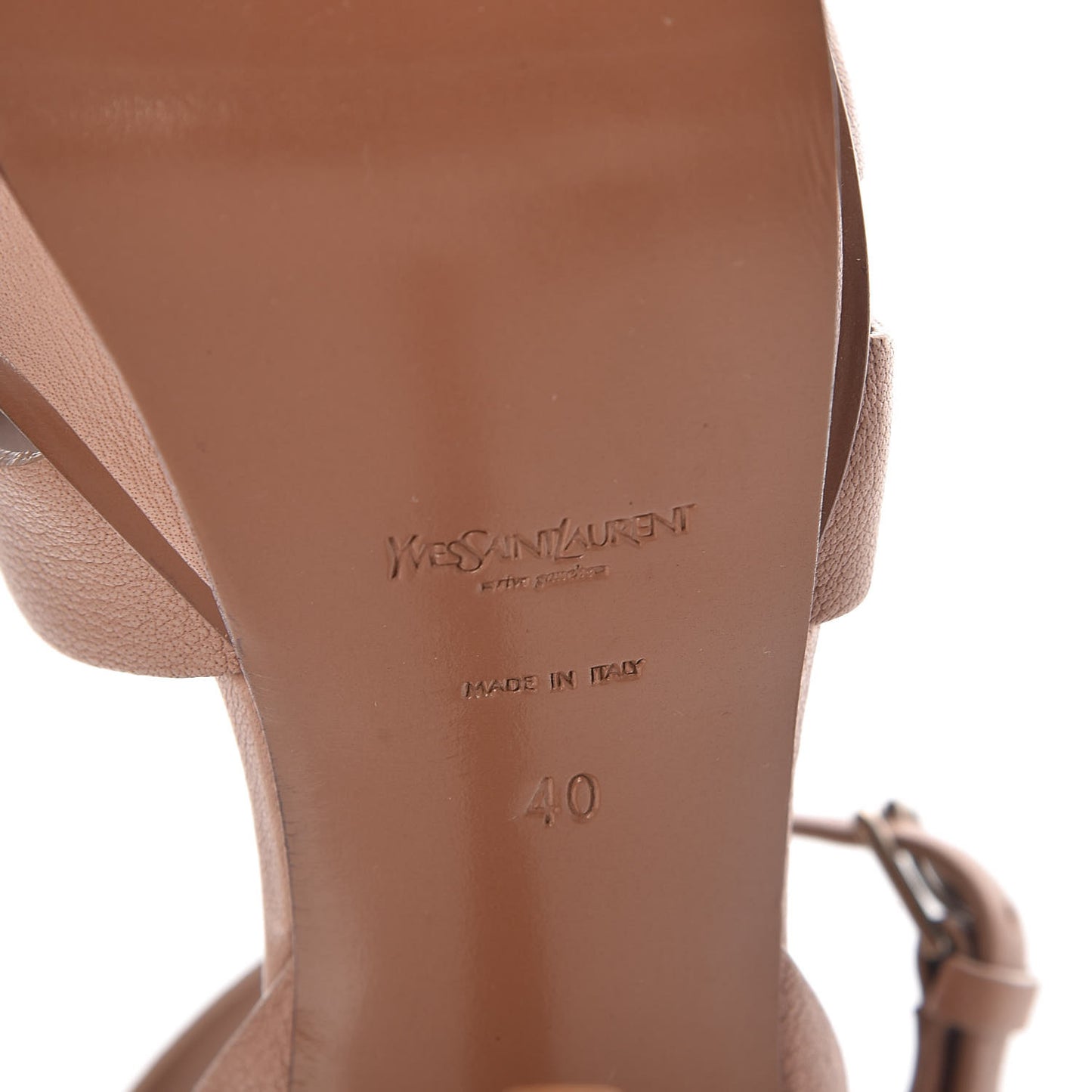 Grained Calfskin Tribute 105 Platform Sandals 40 Light Beige