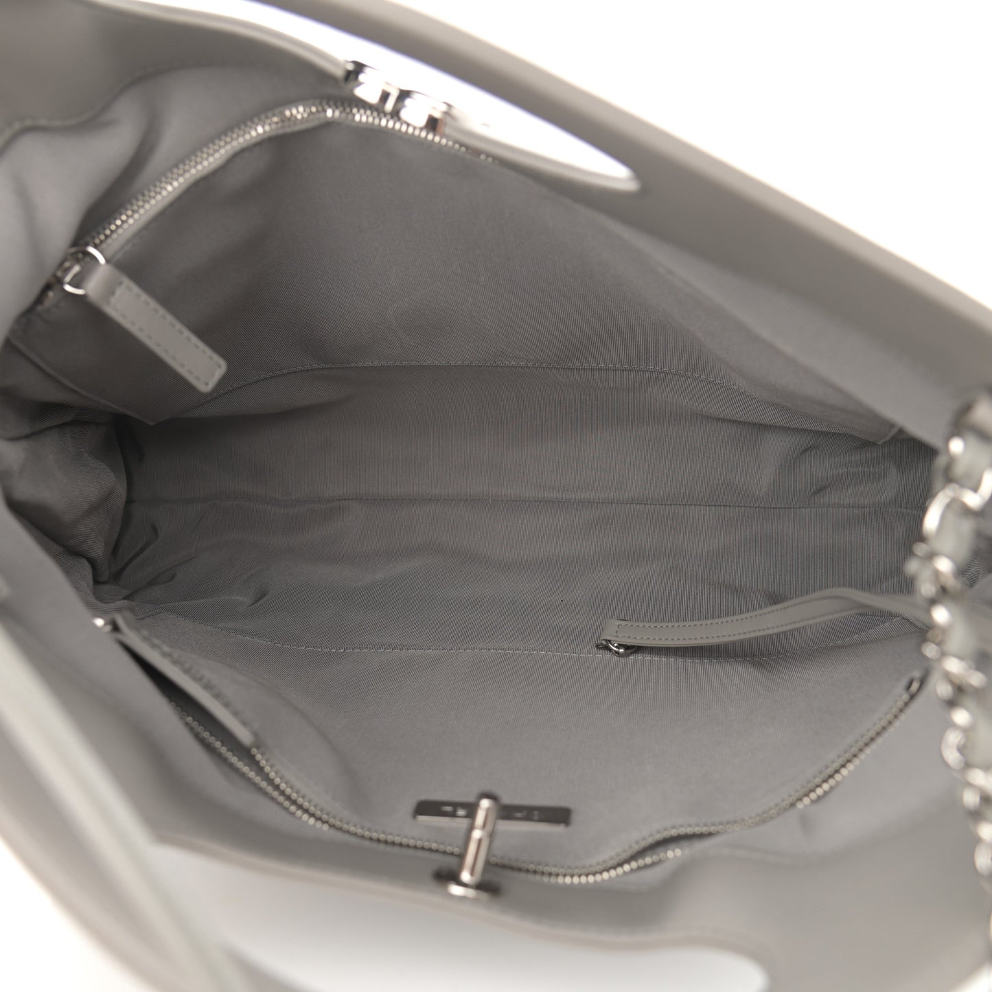 Lambskin Quilted Large 31 Shopping Bag Grey