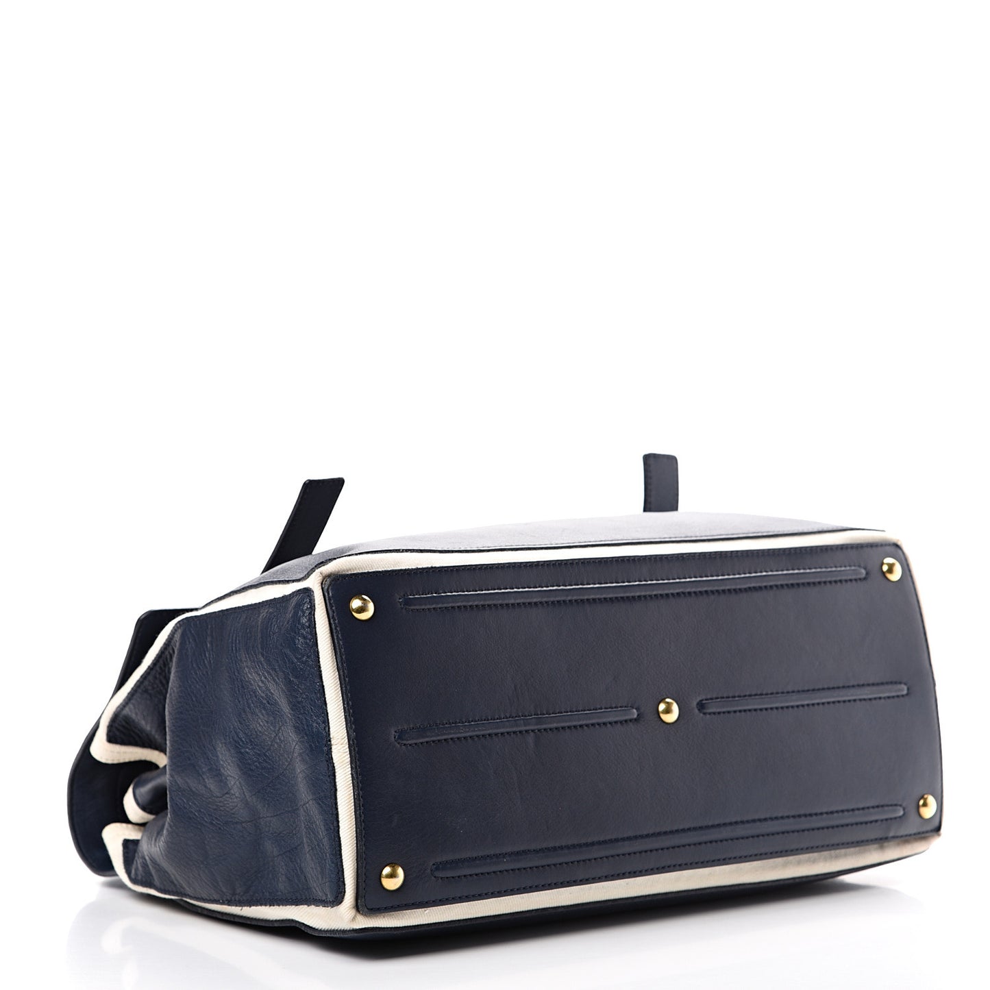 Calfskin Canvas Large Muse Two Navy