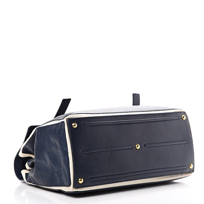 Saint Laurent Calfskin Canvas Large Muse Two Navy 3 of 22