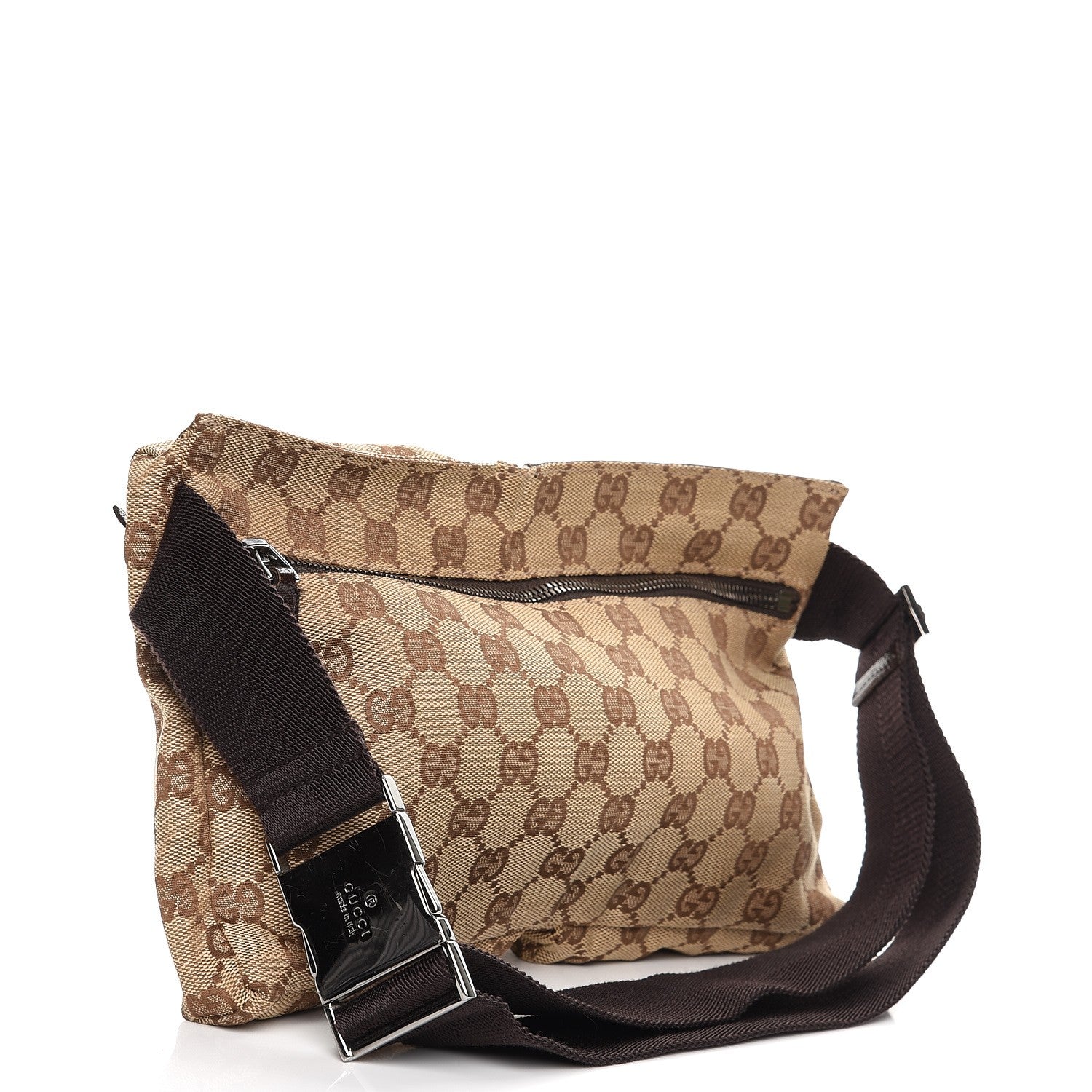 Gucci GG Monogram Double Pocket Belt Bag Dark Brown 3 of 8