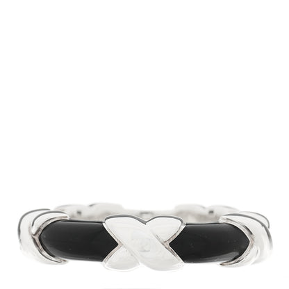 Tiffany Sterling Silver Enamel Signature X Ring 49 5 Black 1 of 5