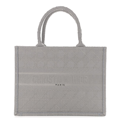 Christian Dior Canvas Embroidered Cannage Medium Book Tote Stone 1 of 10