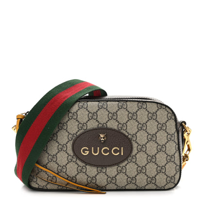 Gucci GG Supreme Monogram Web Neo Vintage Shoulder Bag Beige New Acero Crop 1 of 10