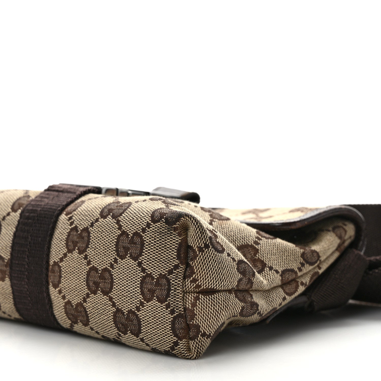 Gucci GG Monogram Buckle Belt Bag Dark Brown 9 of 12