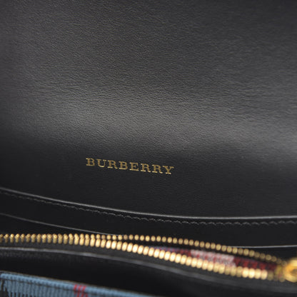 Burberry Canvas Tartan Mix Hampshire Wallet on Chain Yellow Multicolor 6 of 9
