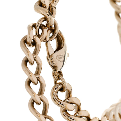 Chanel Enamel Metal CC Chain Bracelet Gold White 3 of 4