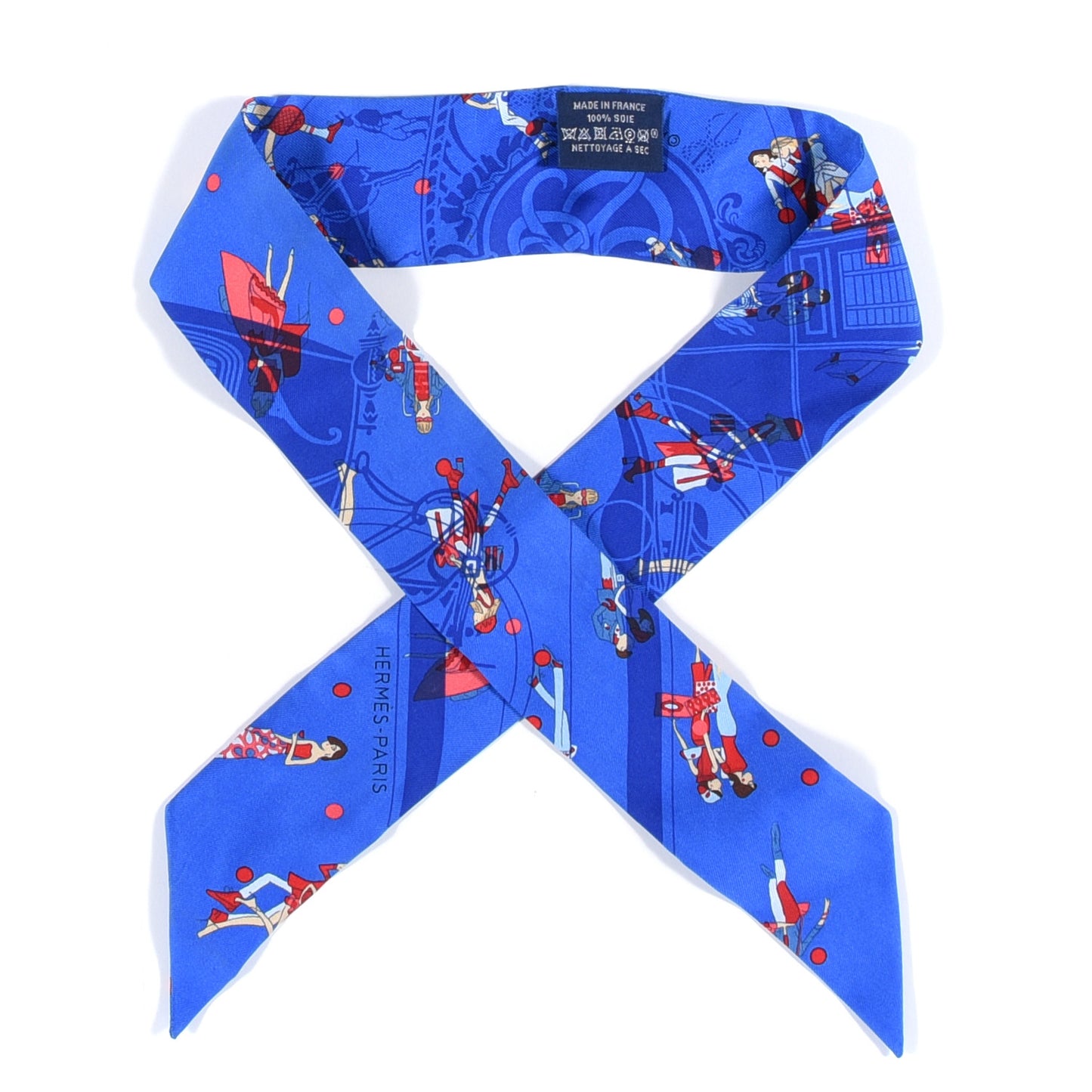 Silk Ex-Libris Les Parisiennes Twilly Bleu Royal Rouge Ciel