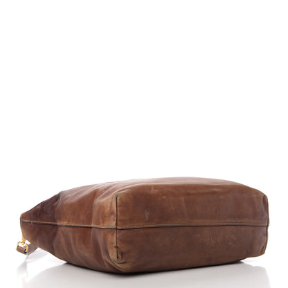 Prada Soft Calf Shopping Tote Brown 4 of 13