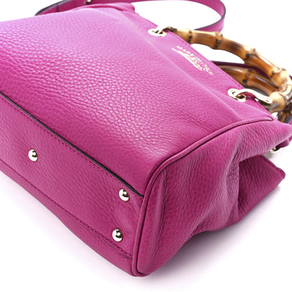 Gucci Pebbled Calfskin Mini Bamboo Shopper Tote Bright Bougainvillea 13 of 13