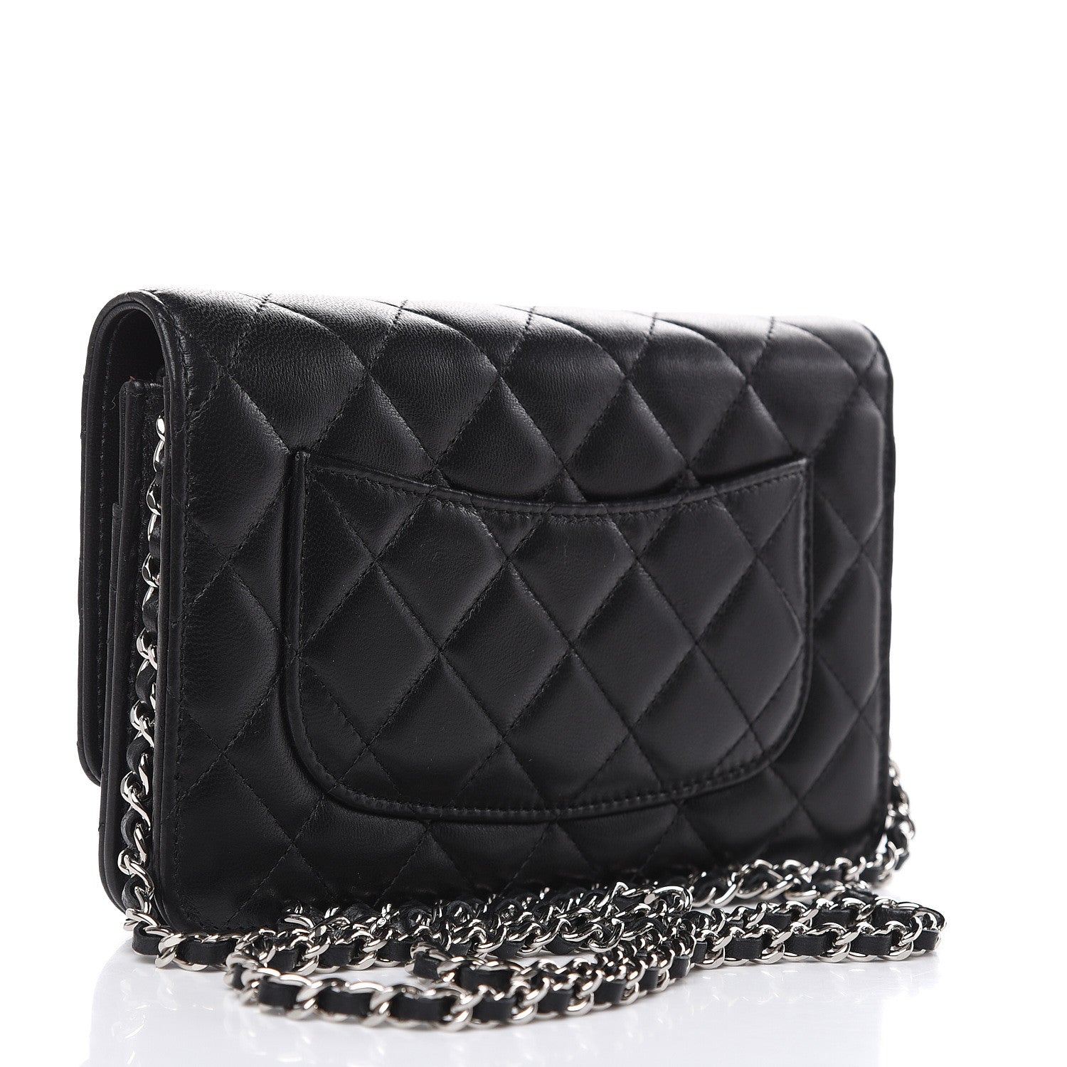 Chanel Lambskin Quilted Wallet On Chain WOC Black 3 of 13