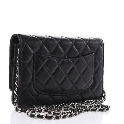 Chanel Lambskin Quilted Wallet On Chain WOC Black 3 of 13