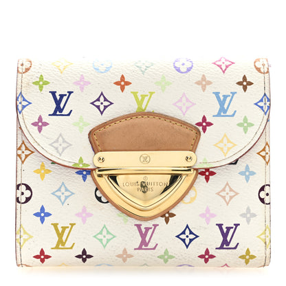 Louis Vuitton Monogram Multicolor Joey Wallet White Litchi 1 of 6