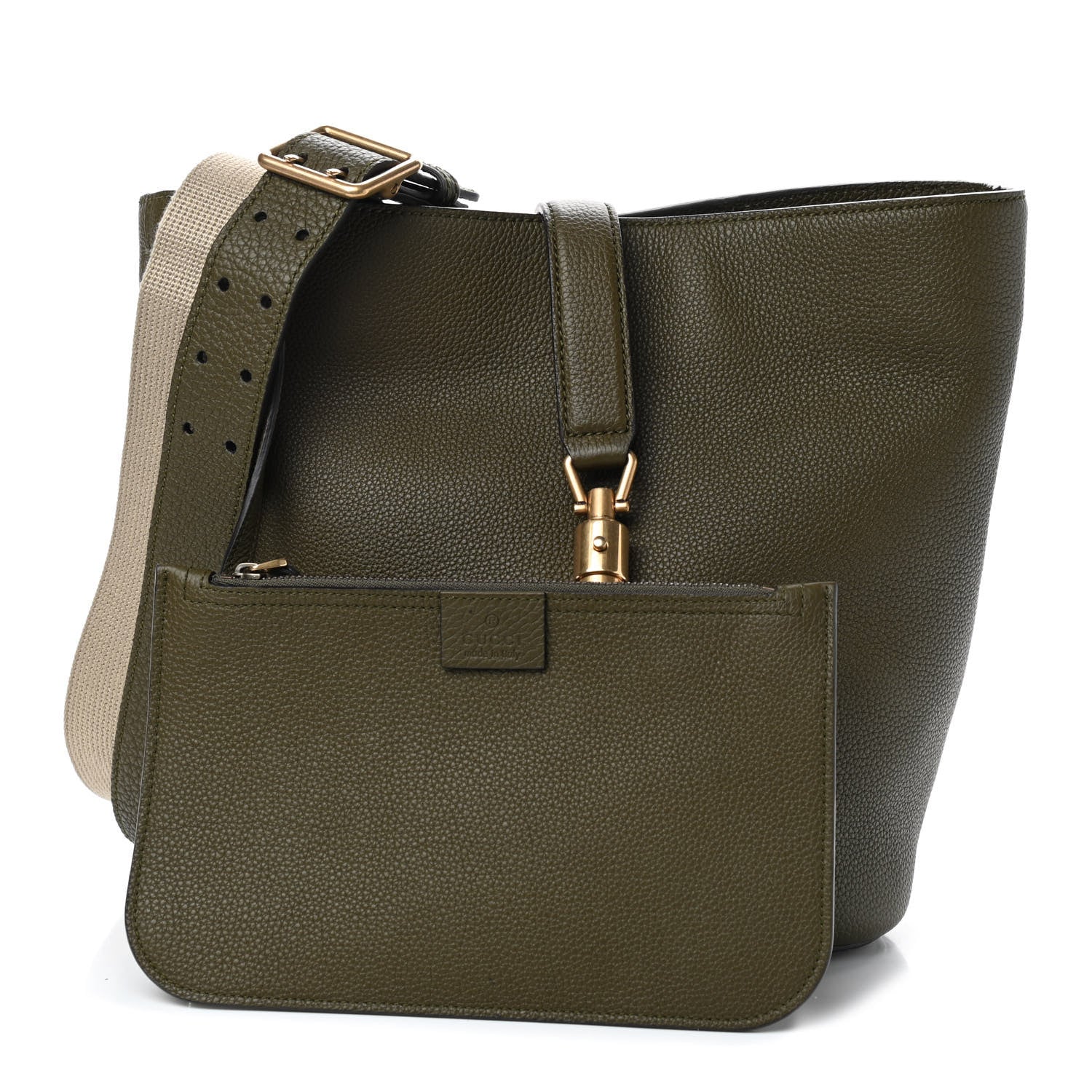 Gucci Soft Grained Calfskin Small Jackie Bucket Bag Green 1 of 10