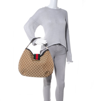Gucci Monogram New Ladies Web Large Hobo Brown 2 of 7