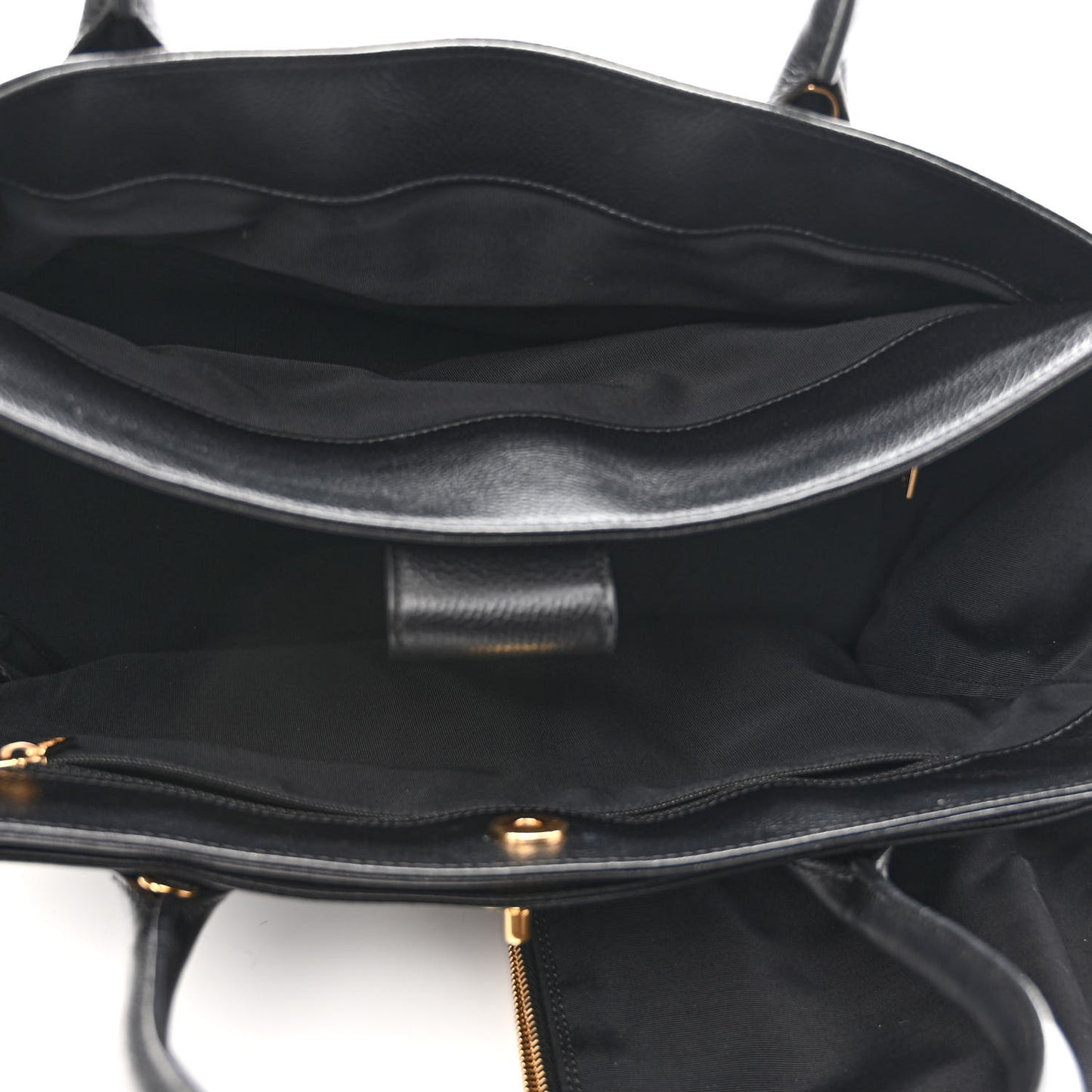 Calfskin Cerf Executive Shopper Tote Black