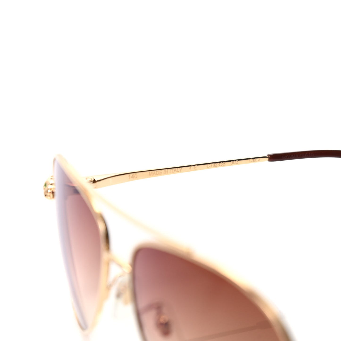Panthere De Cartier Aviator 140 Sunglasses Gold