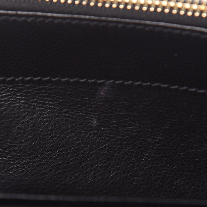 Saint Laurent Grain De Poudre Matelasse Chevron Monogram Envelope Chain Wallet Black 8 of 11