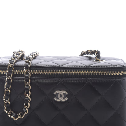 Chanel Lambskin Quilted Small Vanity Case With Chain Black 10 of 11