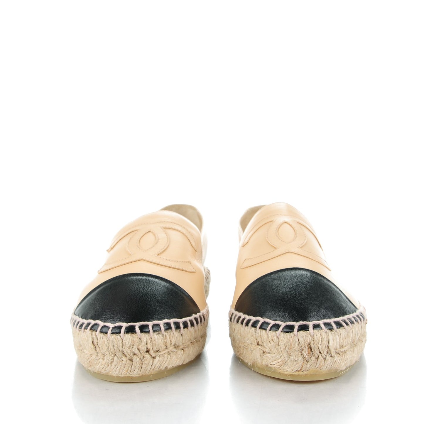 Lambskin CC Espadrilles 39 Beige Black
