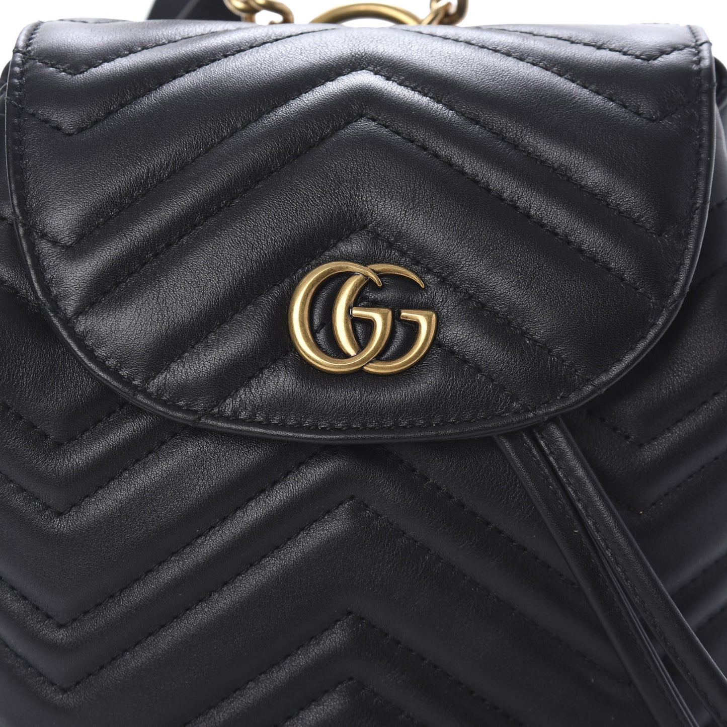 Calfskin Matelasse GG Marmont Flap Backpack Black