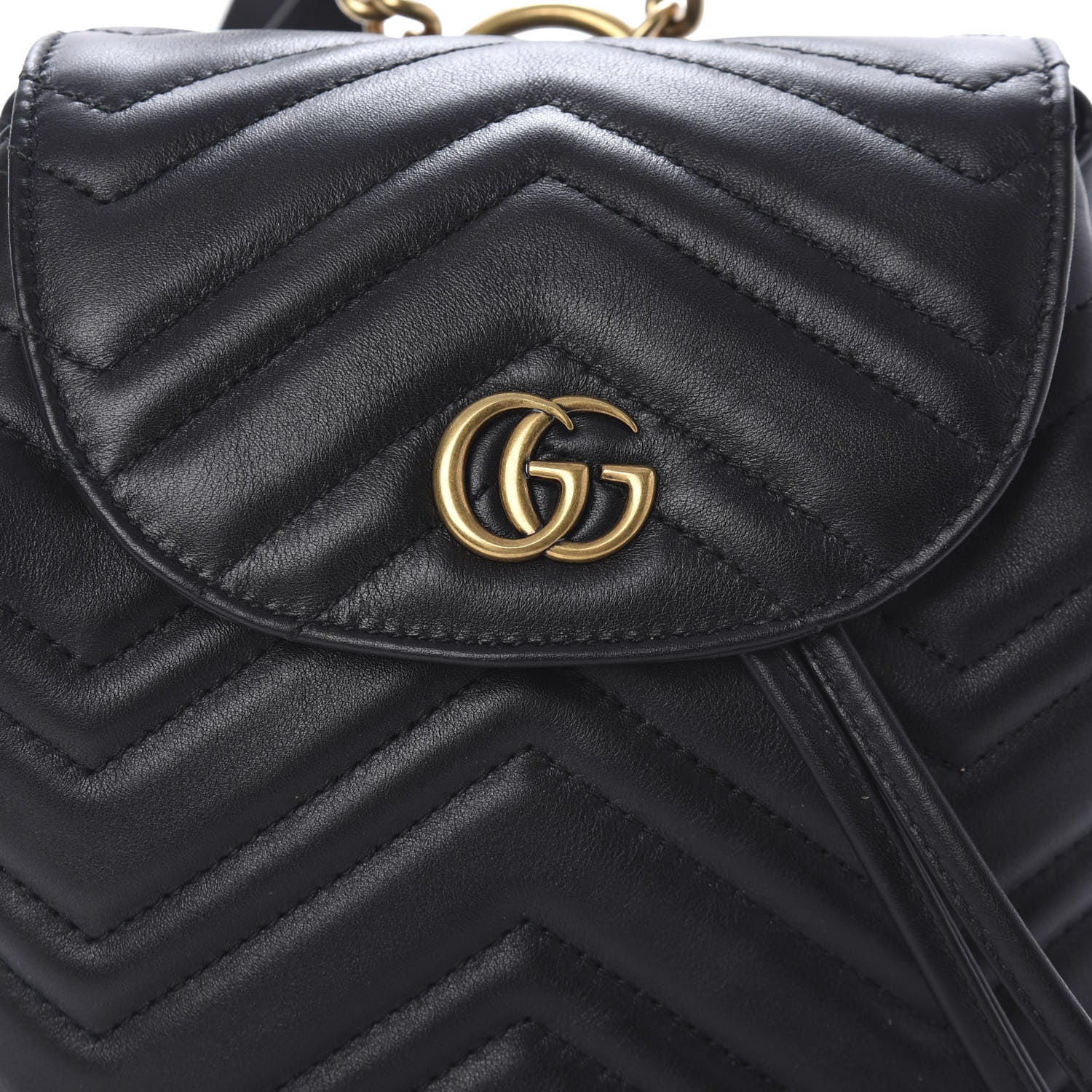 Gucci Calfskin Matelasse GG Marmont Flap Backpack Black 9 of 9