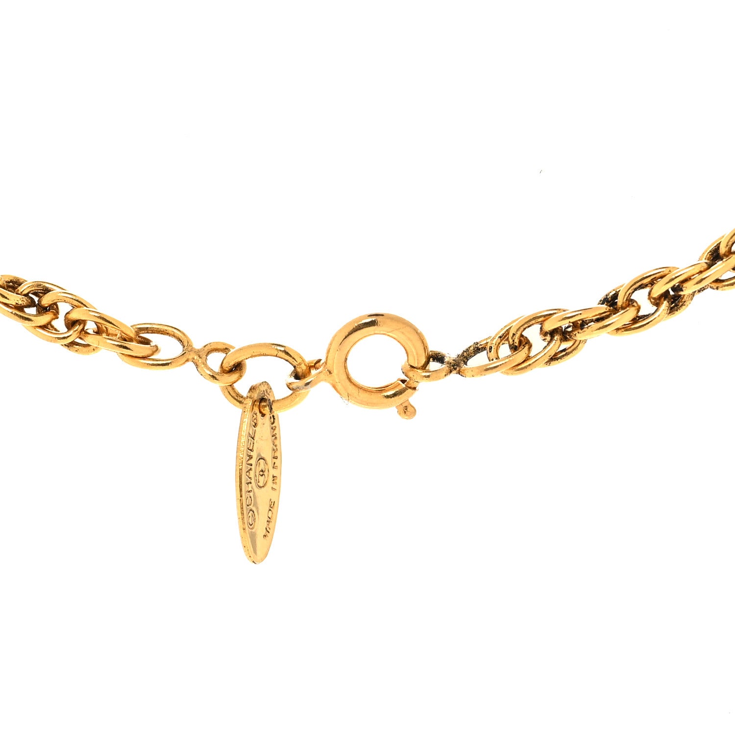 Chanel Crystal Knot Pendant Chain Necklace Gold 4 of 6
