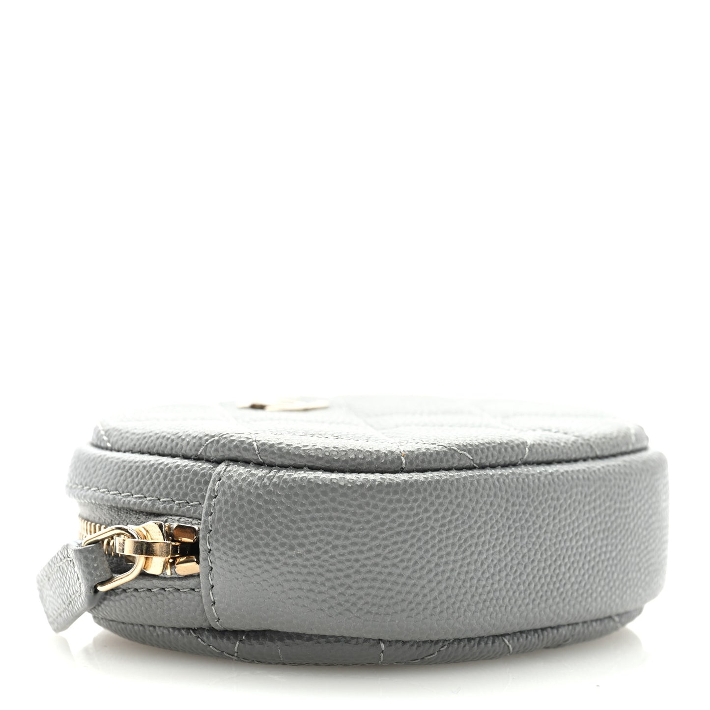 Caviar Quilted Zip Around Classic Coin Purse Grey