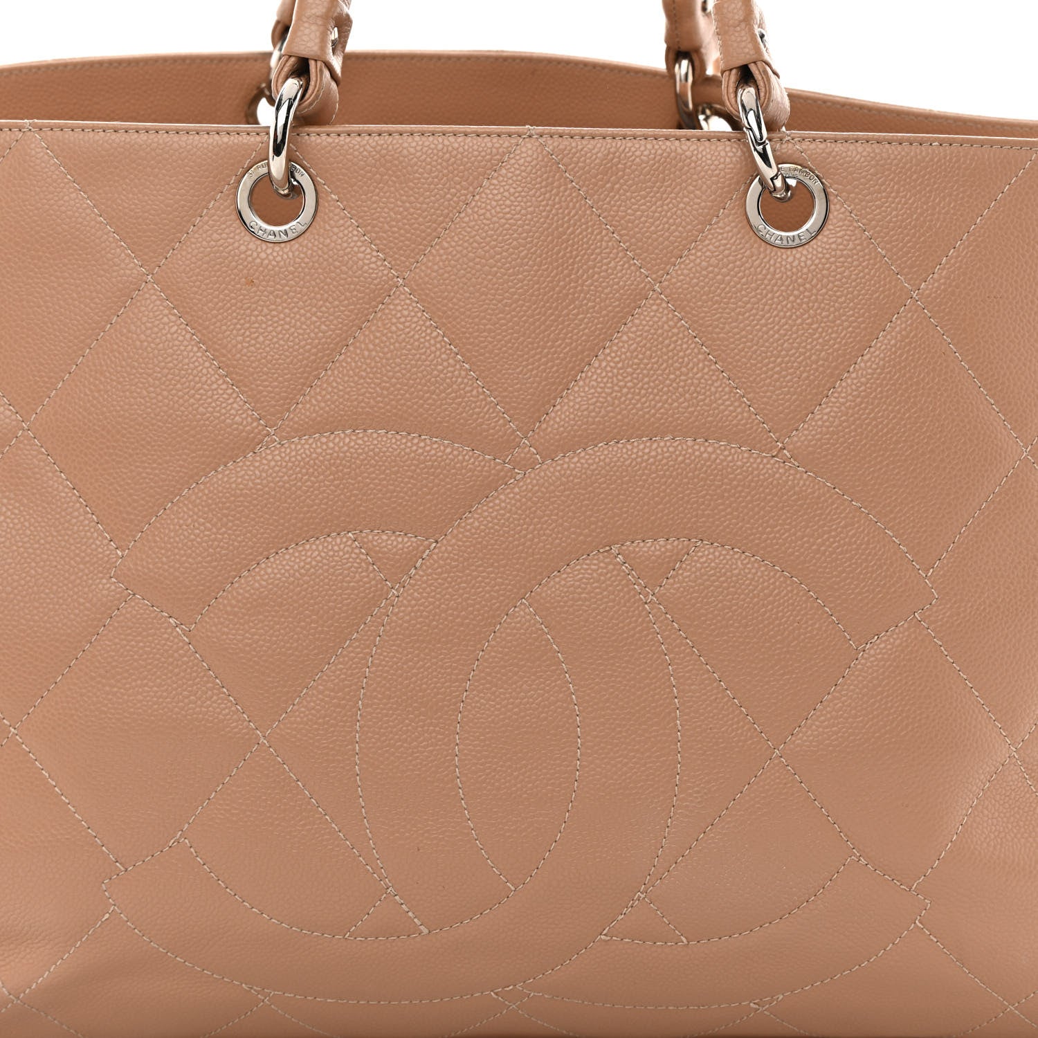 Chanel Soft Caviar Quilted Large CC Timeless Tote Beige 8 of 25