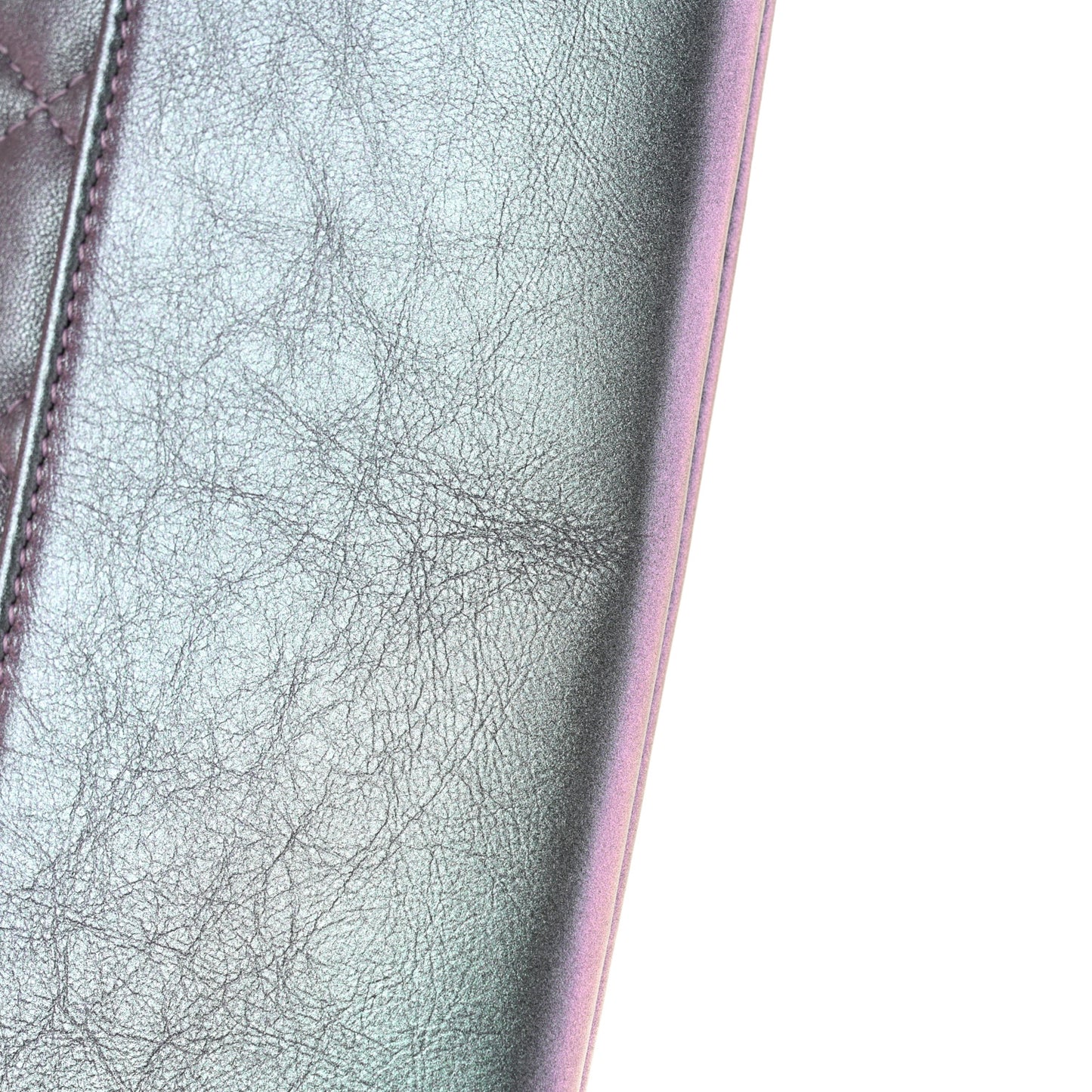 Iridescent Lambskin Quilted Large Gabrielle Cosmetic Case Light Purple