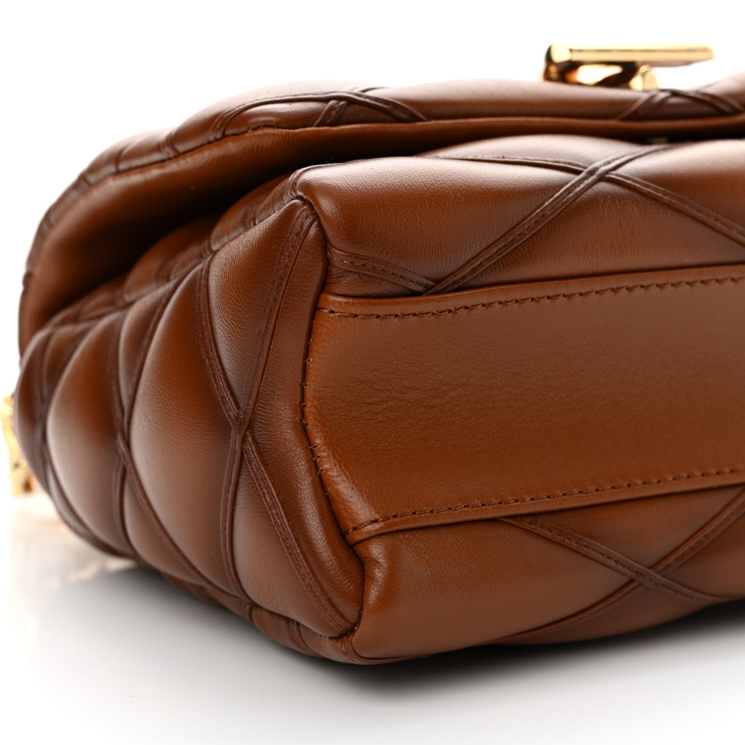 Louis Vuitton Lambskin Malletage Top Handle GO-14 MM Toast Tan 9 of 11