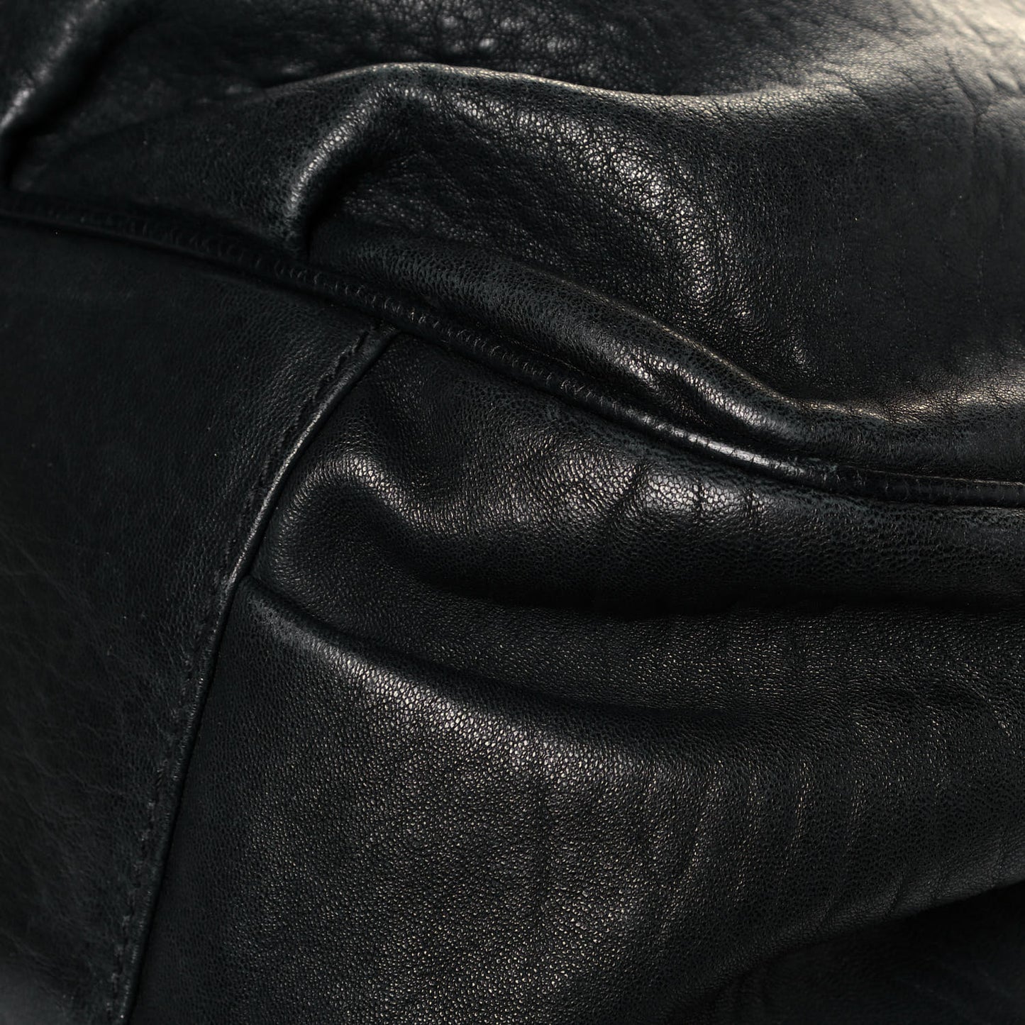 Crinkled Lambskin Mia Tote Black