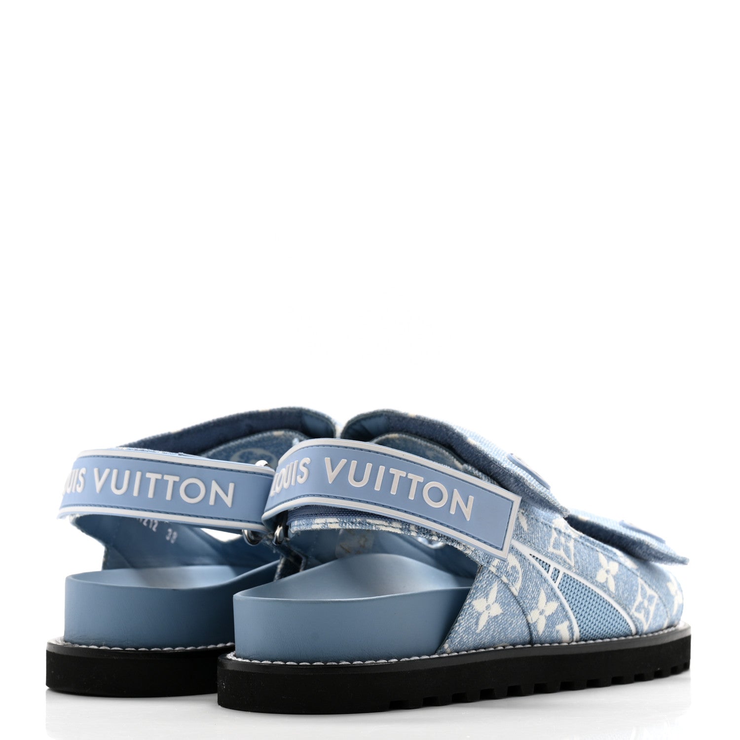 Louis Vuitton Monogram Denim Paseo Flat Comfort Sandals 38 Light Blue 4 of 11